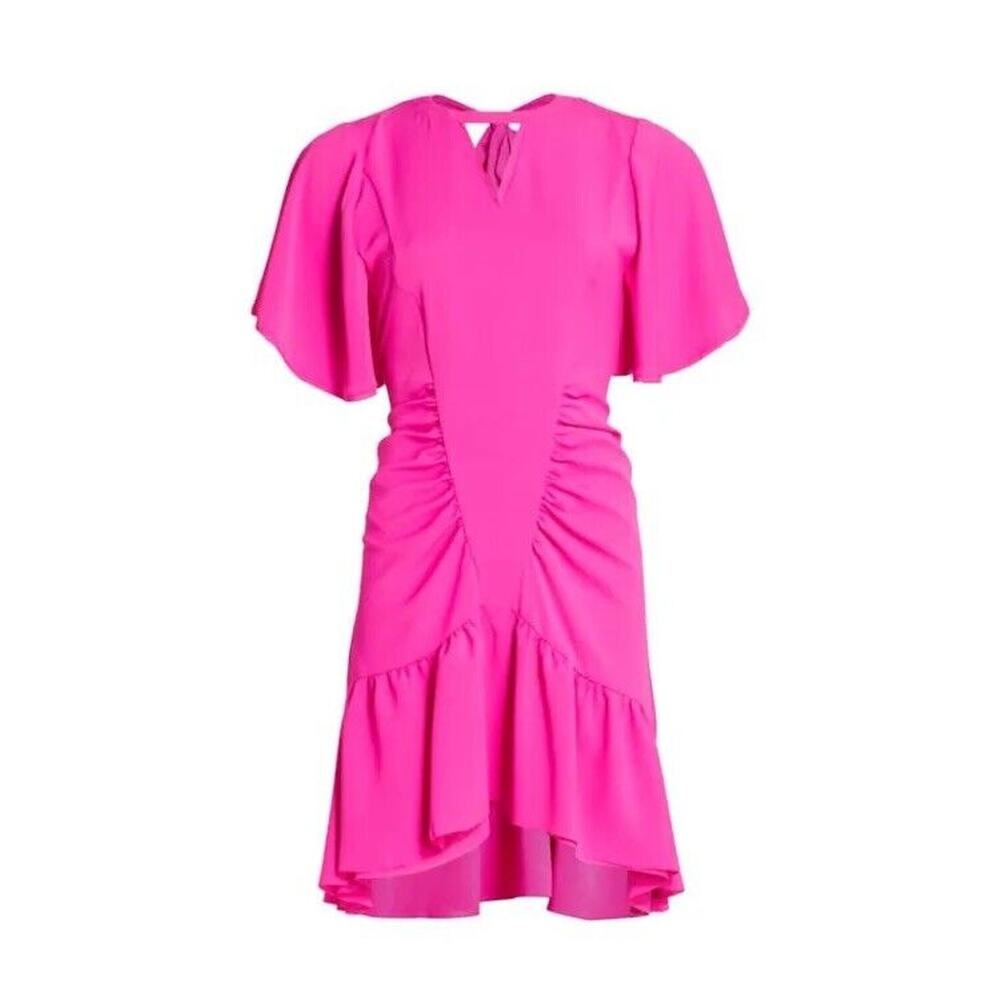 Le Superbe Dresses Le Superbe Waikiki Ruched Hot Pink Mini Dress Sz 2 NWOT $445